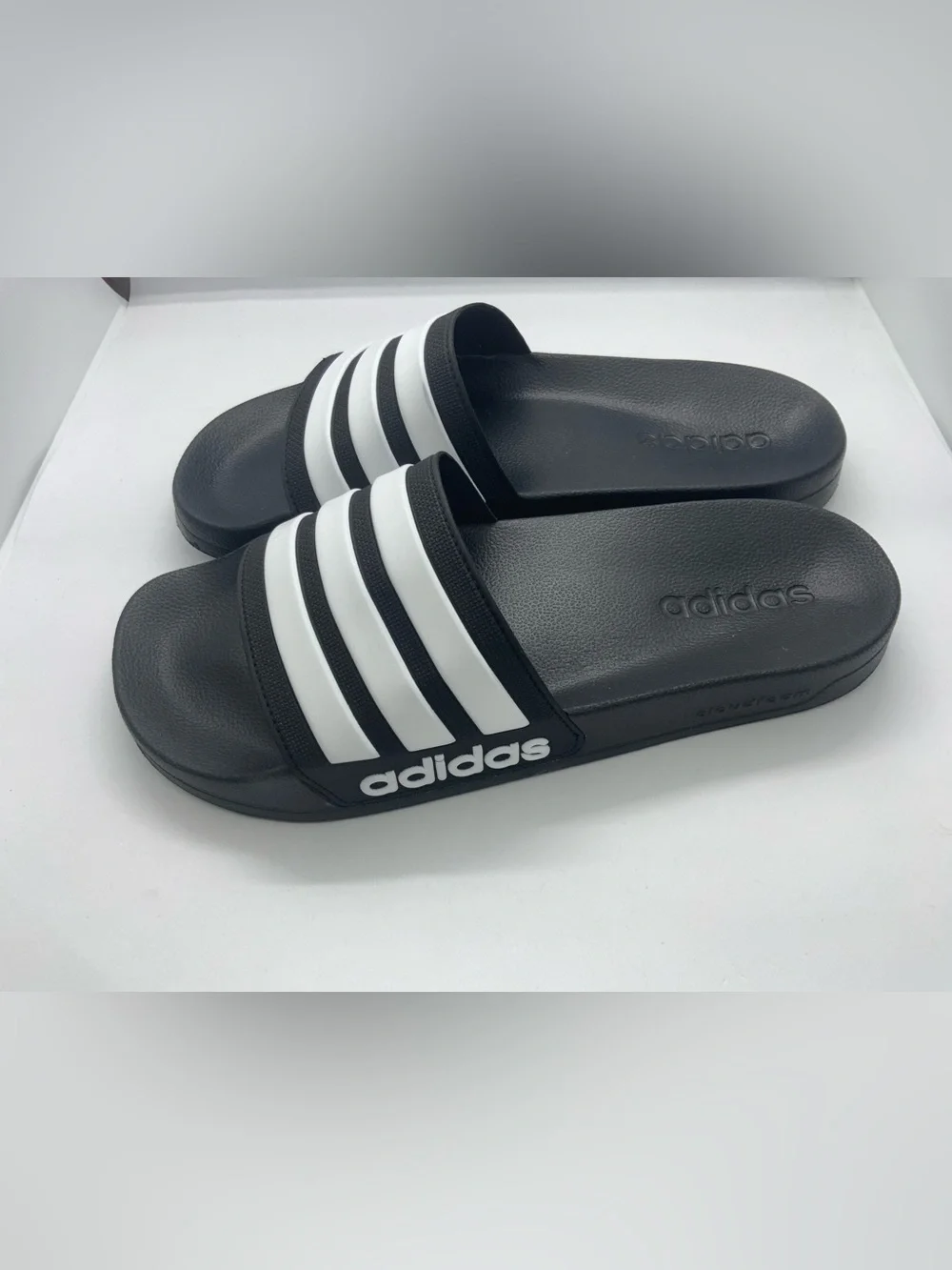 Adidas Black & White Adilette Slide Sandal